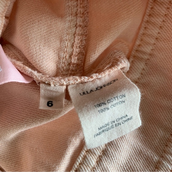 Ulla Johnson Renee Denim Cropped Top Pink 100% Cotton Size 6 - Picture 5 of 5